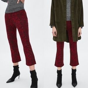 Zara Black Red Snake Skin Design Pants